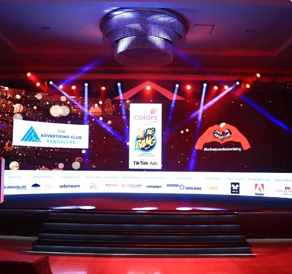 Big Bang Awards ceremony stage with dramatic lighting